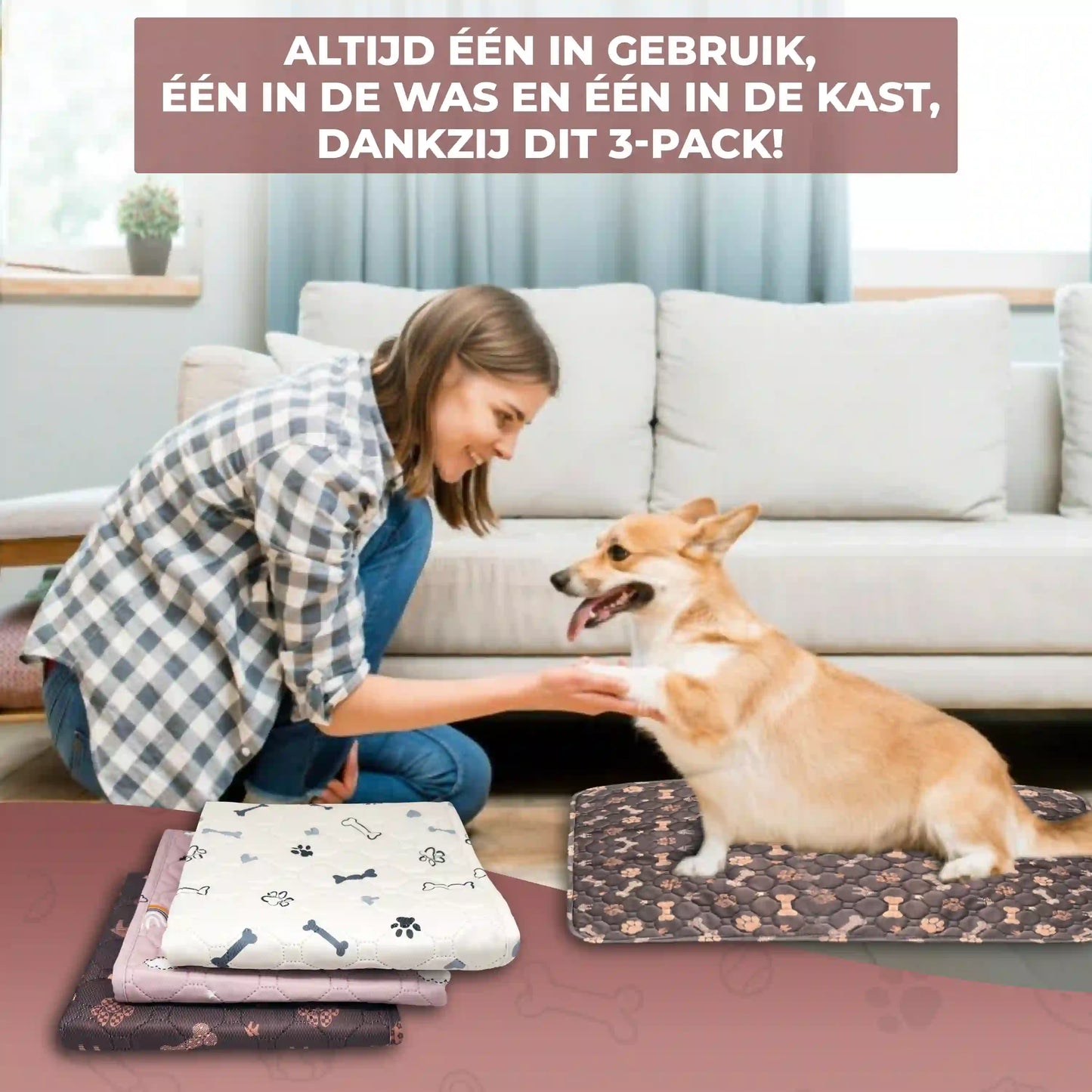 Reusable Puppy Pads 3-pack